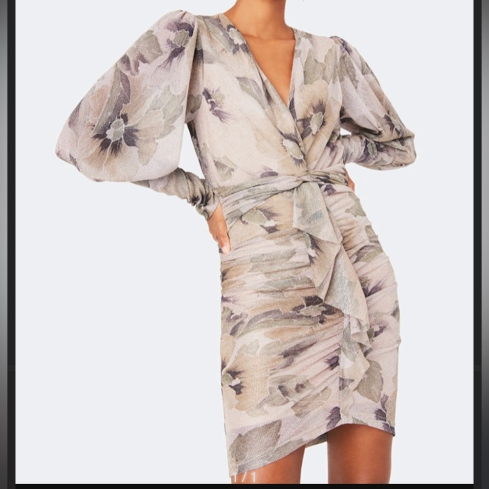Ba&sh Lizie metallic dress in Gold Size Large